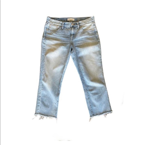 Madewell Boyjean Cropped Raw Hem Coltrane Wash - Picture 1 of 5
